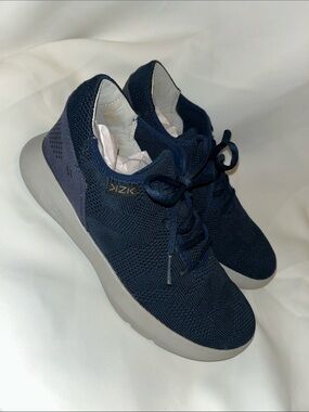 Kizik Men’s Madrid Eco Navy Knit Lace-Up Hands Free Slip On Comfy Sneakers 7.5